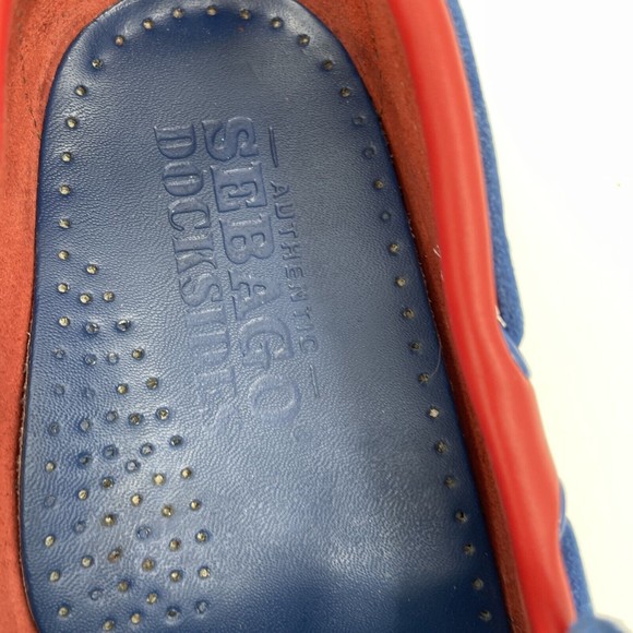 Sebago Docksides Spinnaker Colorblock Lace Up Boat Shoes Mens US Size 8.5 M Red - Picture 5 of 12